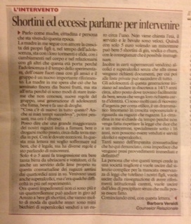 Shortini ed eccessi: parlarne per intervenire di Barbara Veraldi